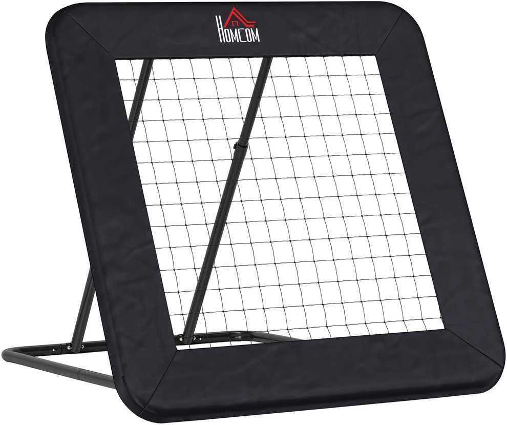 HOMCOM sulankstomi futbolo vartai, futbolo atmušamoji sienelė, tinklas įvairioms sporto šakoms, reguliuojamas 5 padėtimis, 128x118x108-120 cm