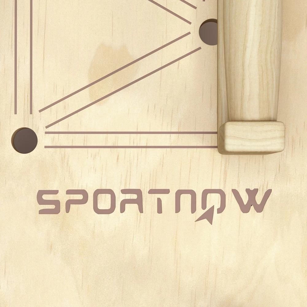 SPORTNOW mediniai atsispaudimų strypai su 8 poromis skylučių, įskaitant pasipriešinimo juostas, 11 pratimų, fitneso paraleletai raumenų treniruotėms, jėgos treniruočių gamta
