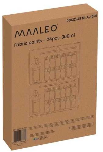 Fabric paints - 24 pcs. 300ml Maaleo 22948
