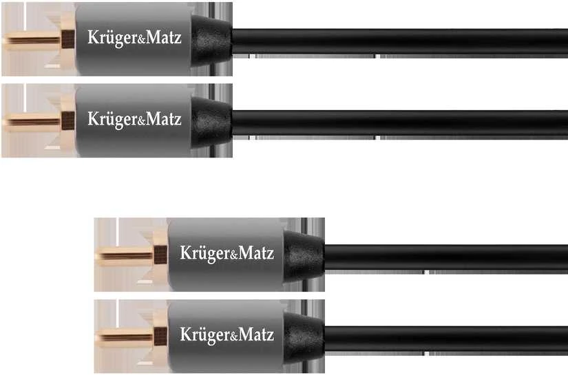 2RCA-2RCA kabelis Kruger & Matz su auksuotais antgaliais