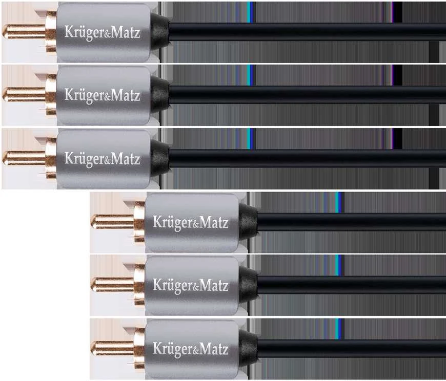 3 RCA laidų jungtys su metaliniu korpusu