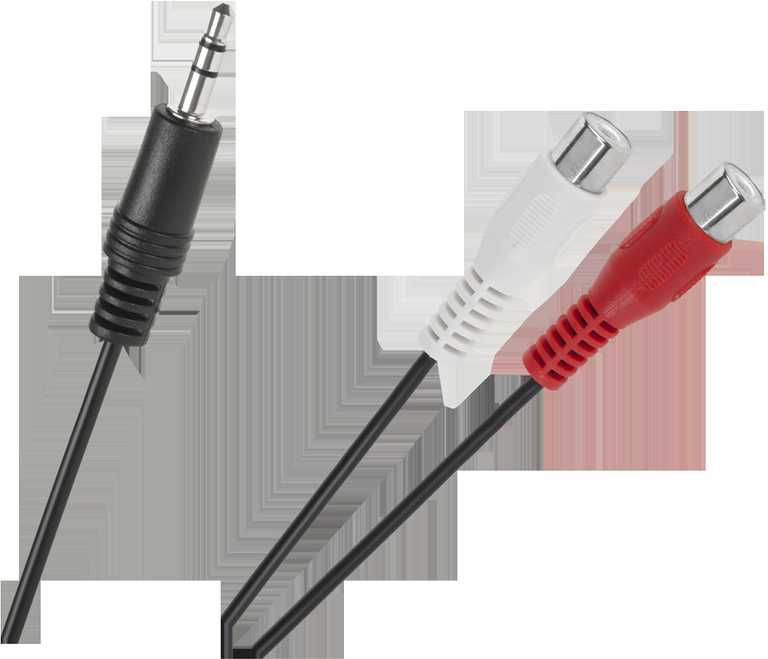 LP Oem Kabelis 3.5 AUX - 2xRCA 0.25m