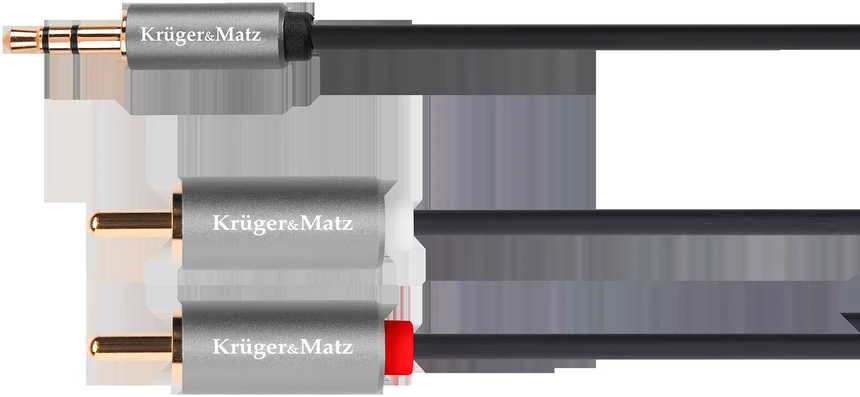 Kruger & Matz audio kabelis su 3.5mm ir 2RCA jungtimis