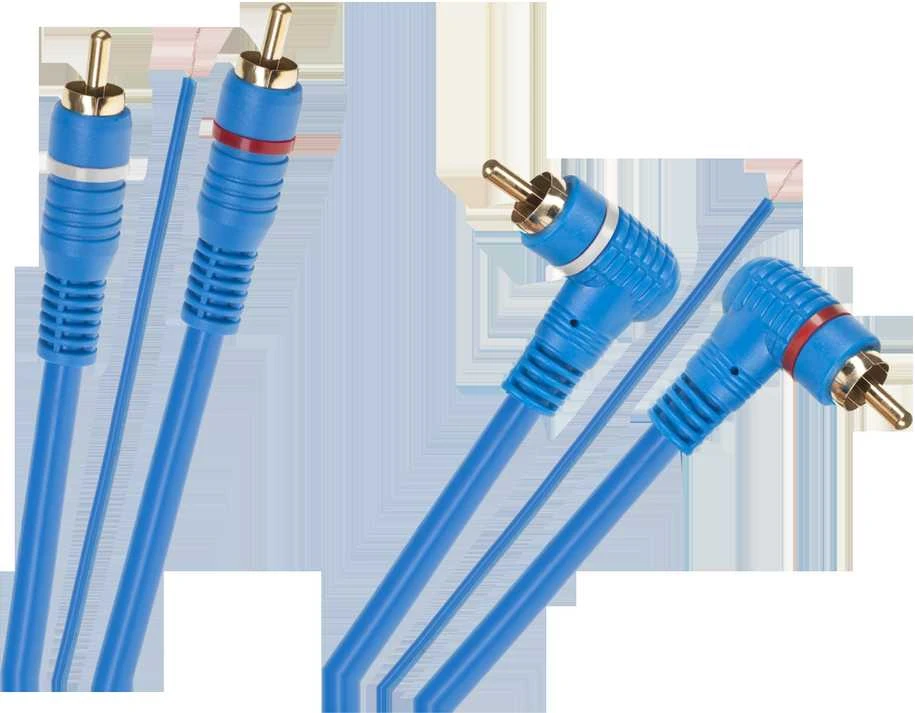 RCA laidas su tiesiomis ir kampinėmis jungtimis