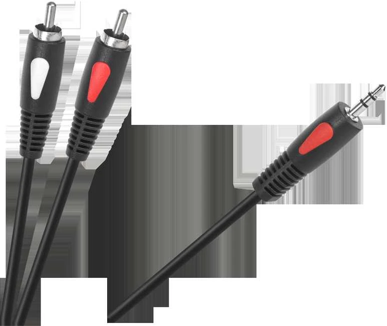 Cabletech Eco-Line kabelis 3.5 AUX - 2xRCA 1.8m