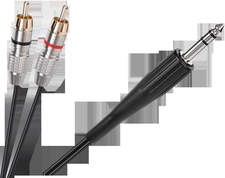 2xRCA ir 6.3mm audio laidas