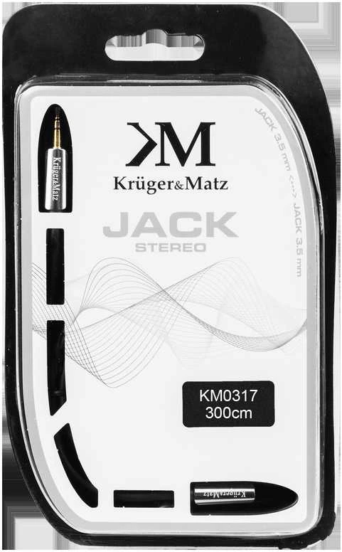 Kruger & Matz AUX - AUX 3.5mm kabelis 3m Juodas