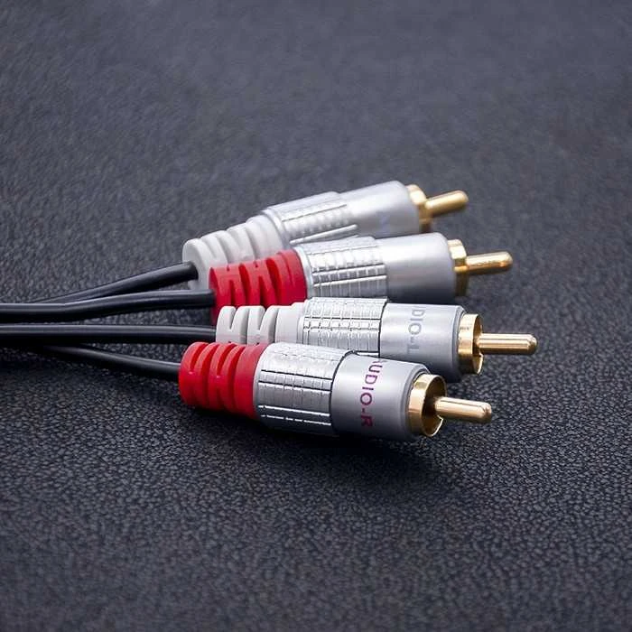 QOLTEC 52338 Kabelis 2xRCA Vyriškas 2xRCA Vyriškas 3m Juodas