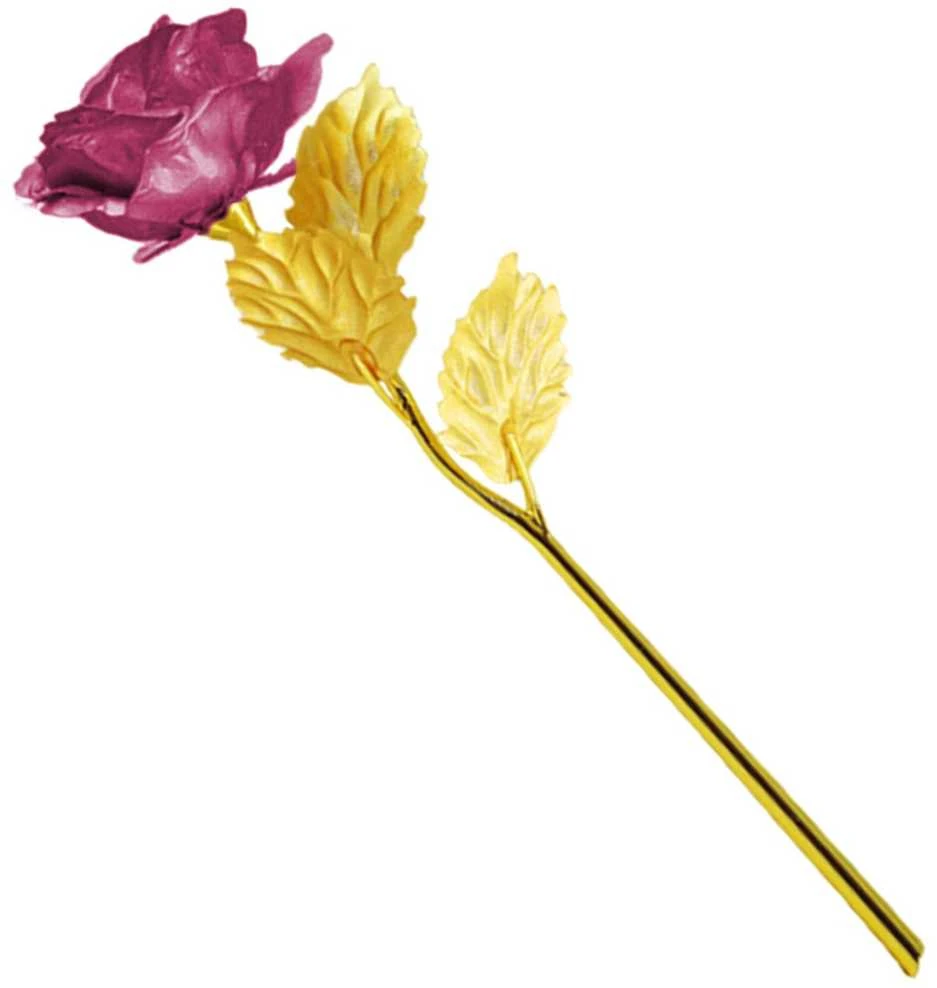 Aptel Auksinė dekoratyvinė rožė su violetiniais žiedlapiais, 24 cm