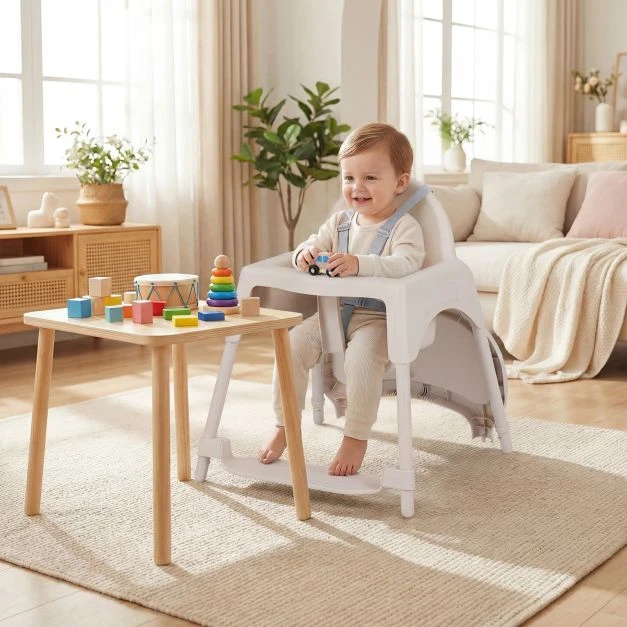 Aukšta vaiko kėdutė khaki