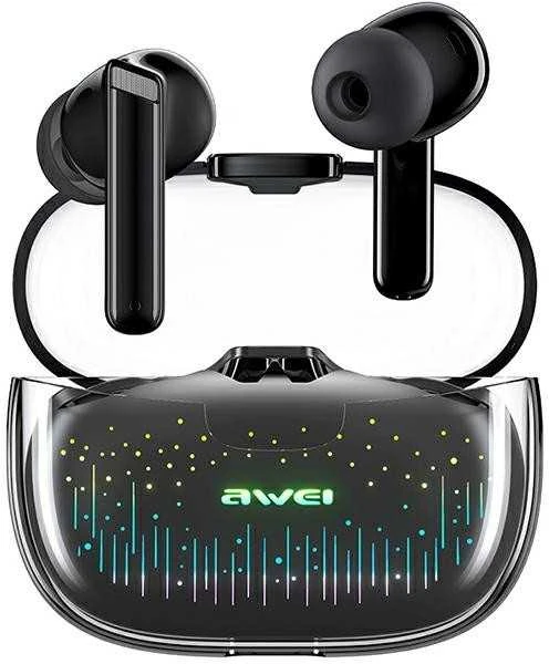 AWEI Bluetooth 5.3 T52 Pro2TWS ausinės + docking station juodos spalvos
