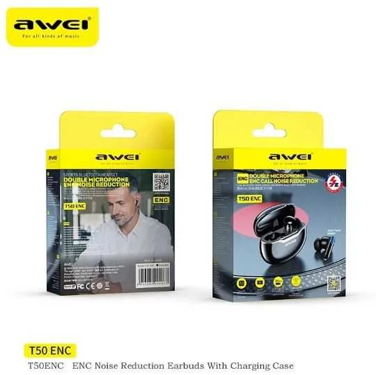 Awei T50 Bluetooth ausiniu pakuociu komplektas