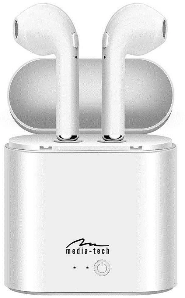 Media-Tech belaidės ausinės R-PHONES MT3589W TWS, Bluetooth, baltos