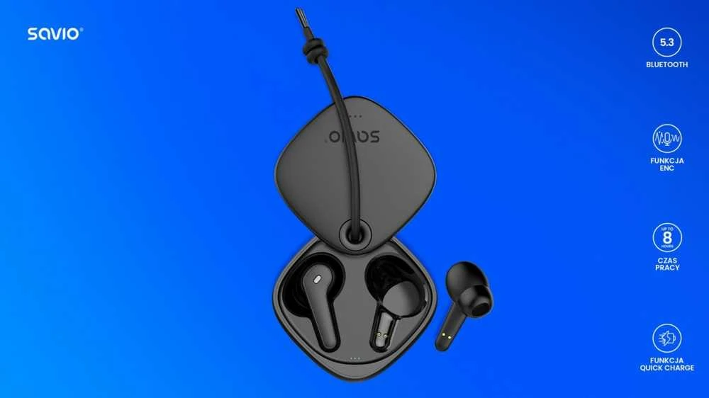 Ausinės Savio TWS-11 juoda