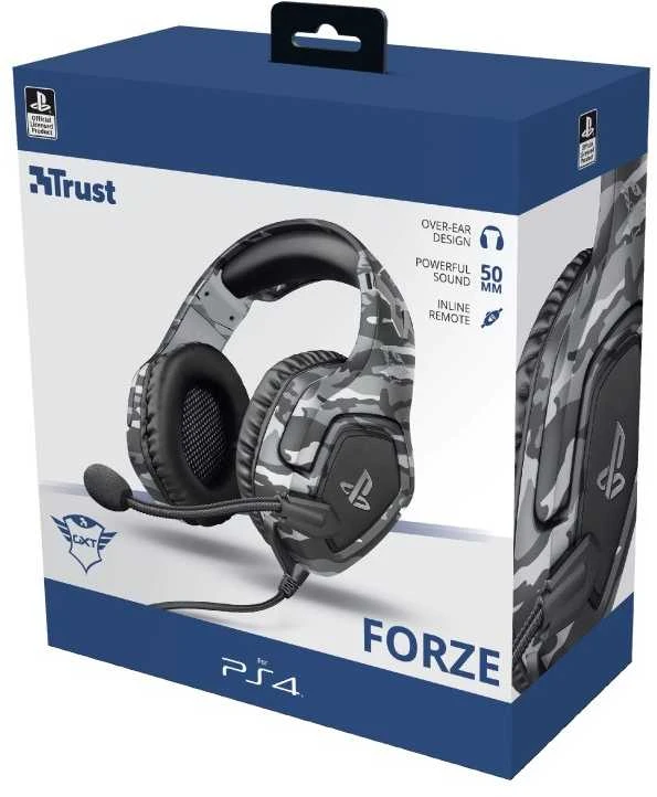 Žaidimų ausinės Trust GXT 488 Forze-G PS4 Ausinės Žaidimams PlayStation® official licensed product, Pilkos, 23531