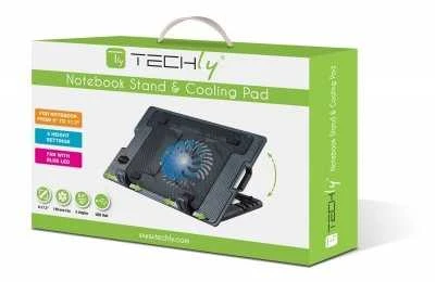 TECHLY 106244 Techly Nešiojamojo kompiuterio aušinimo padėklas ir reguliuojamas stovas, iki 17.3