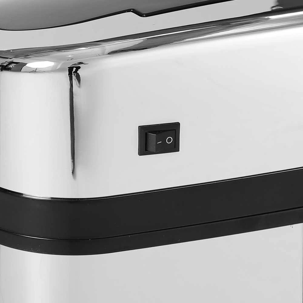 HOMCOM automatinė šiukšliadėžė su jutikliu, 30 l, kvadratinė, su išimamu vidiniu kibiru, nerūdijantis plienas