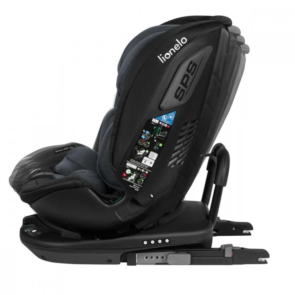 Automobilinė kėdutė Lionelo Bastiaan RWF i-Size, 0-36 kg, Pilkas Stone