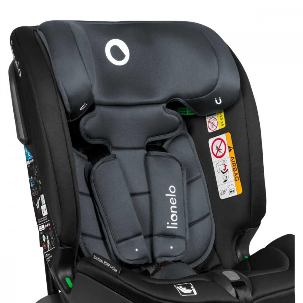 Automobilinė kėdutė Lionelo Bastiaan RWF i-Size, 0-36 kg, Pilkas Stone