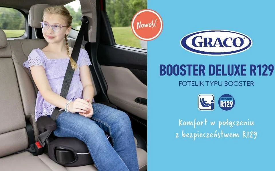 Graco Booster Deluxe I-Size kėdutė automobilyje