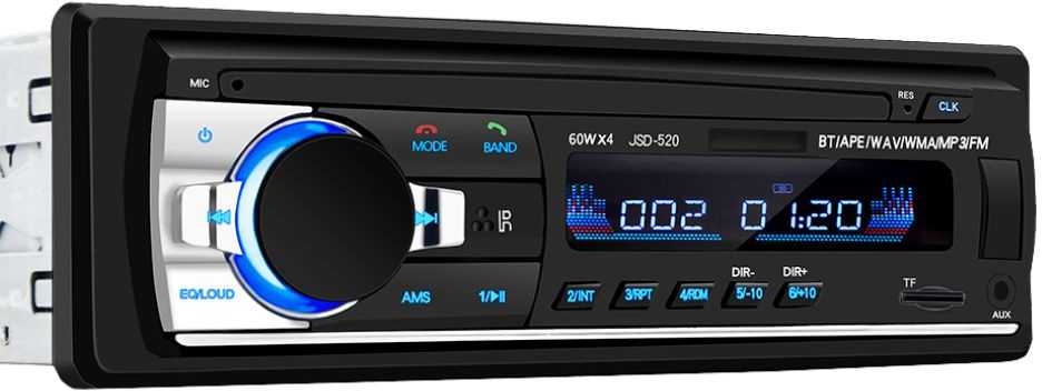 Automagnetola Automobilinė radija 1-DIN su Bluetooth ir USB