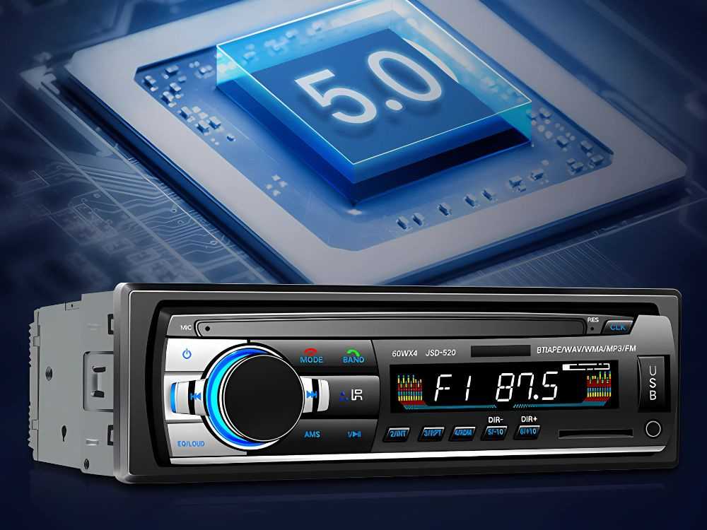 Automagnetola Automobilinė radija 1-DIN su Bluetooth ir USB