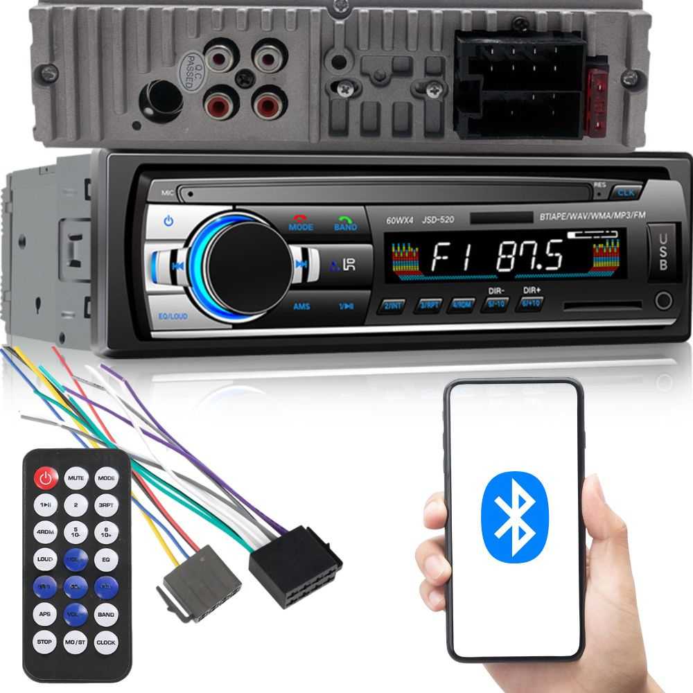 Automagnetola Automobilinė radija 1-DIN su Bluetooth ir USB