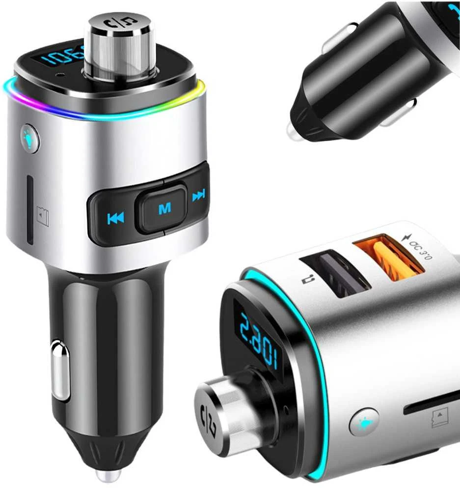 Automobilinis Bluetooth FM siųstuvas su USB įkrovikliu