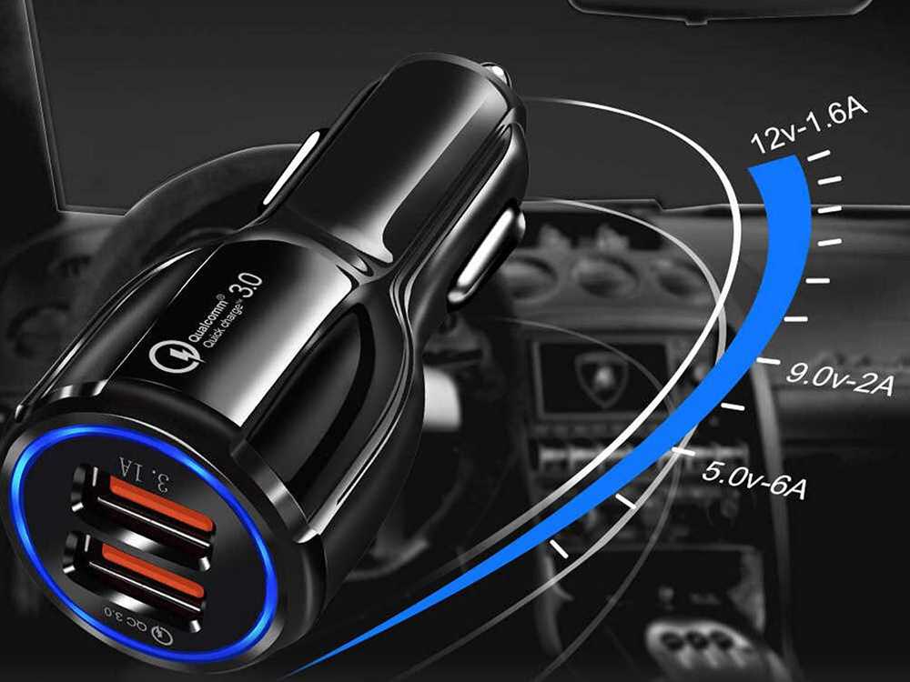 Automobilinis įkroviklis 2xUSB QuickCharge 3.0