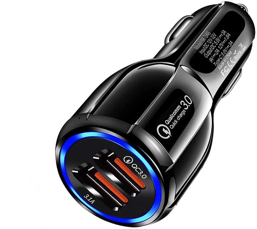 Automobilinis įkroviklis 2xUSB QuickCharge 3.0