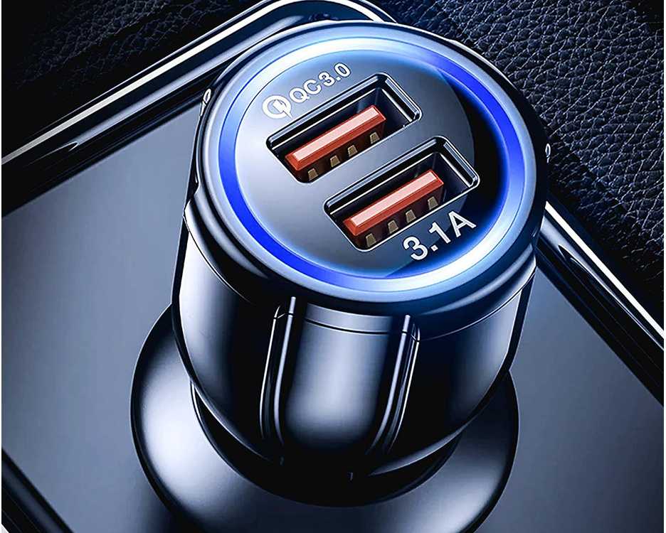 Automobilinis įkroviklis 2xUSB QuickCharge 3.0