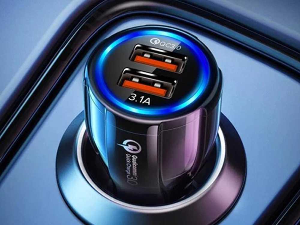 Automobilinis įkroviklis 2xUSB QuickCharge 3.0