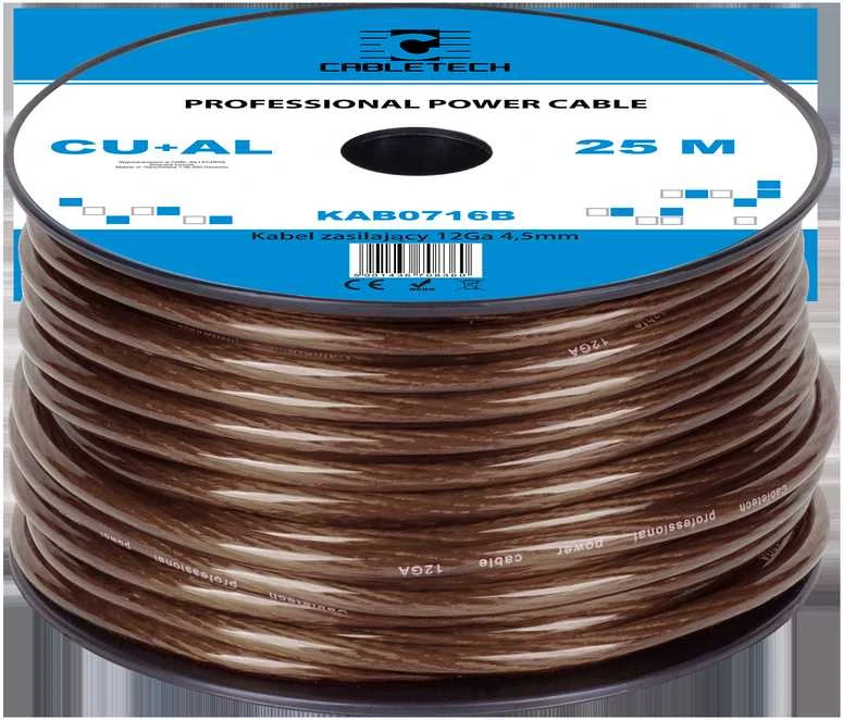 Cabletech 12Ga maitinimo kabelis ritėje