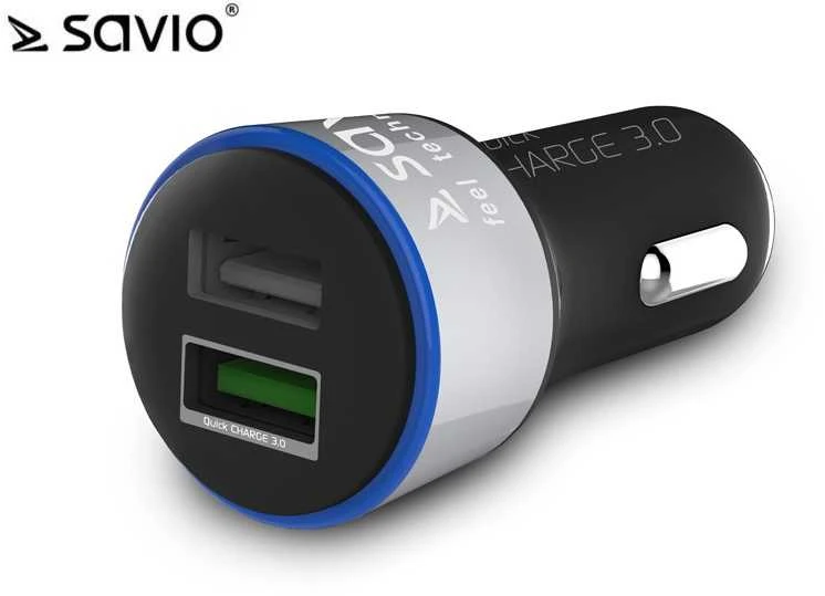 Savio automobilinis greito įkrovimo įkroviklis Savio SA-06/B 3.0A, 2xUSB