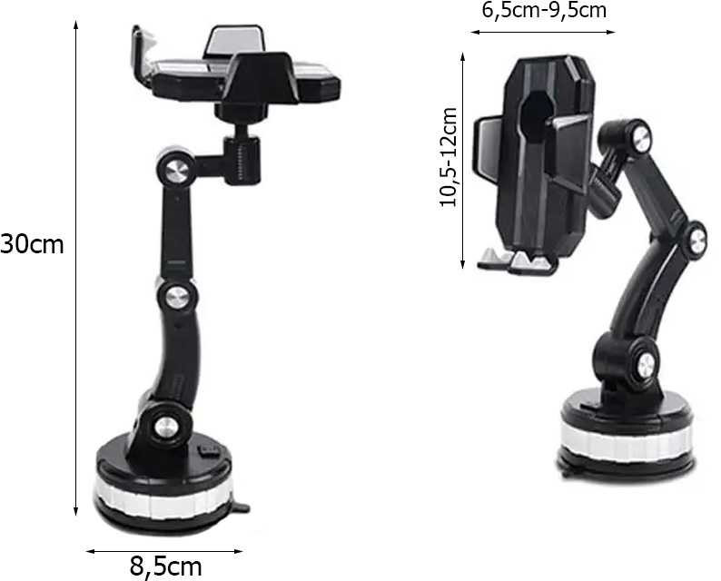 Automobilinis telefono laikiklis 30 cm, juodas