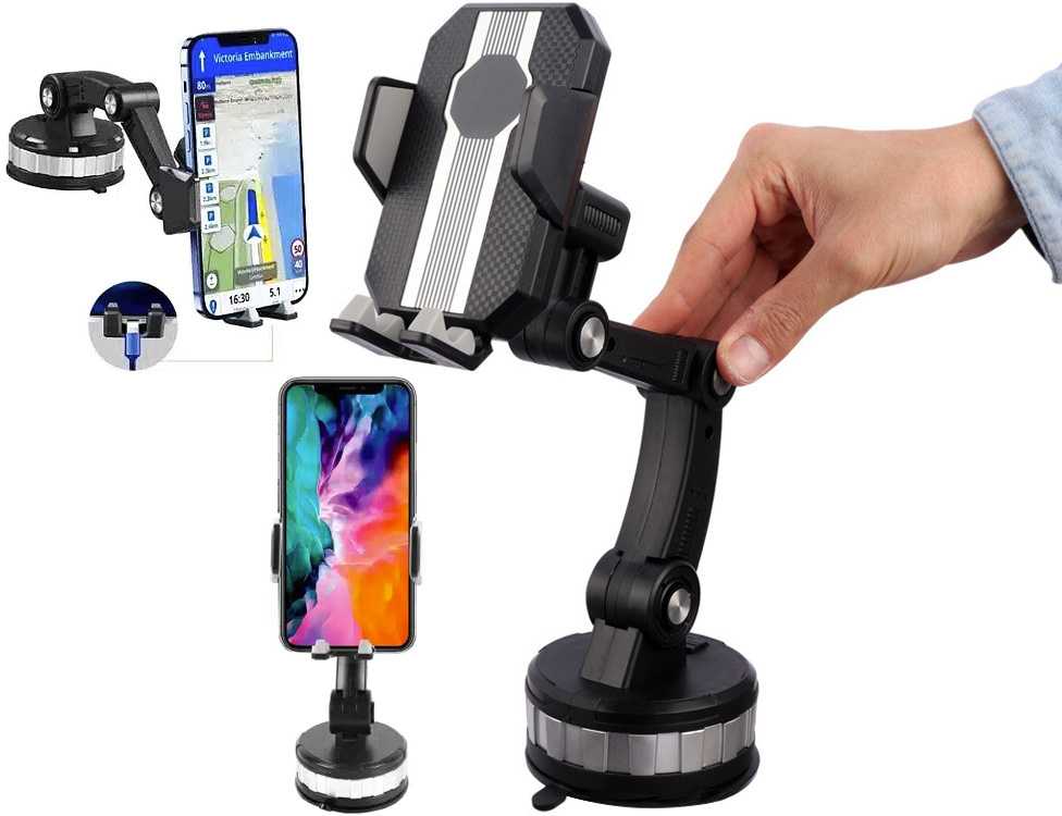 Automobilinis telefono laikiklis 30 cm, juodas