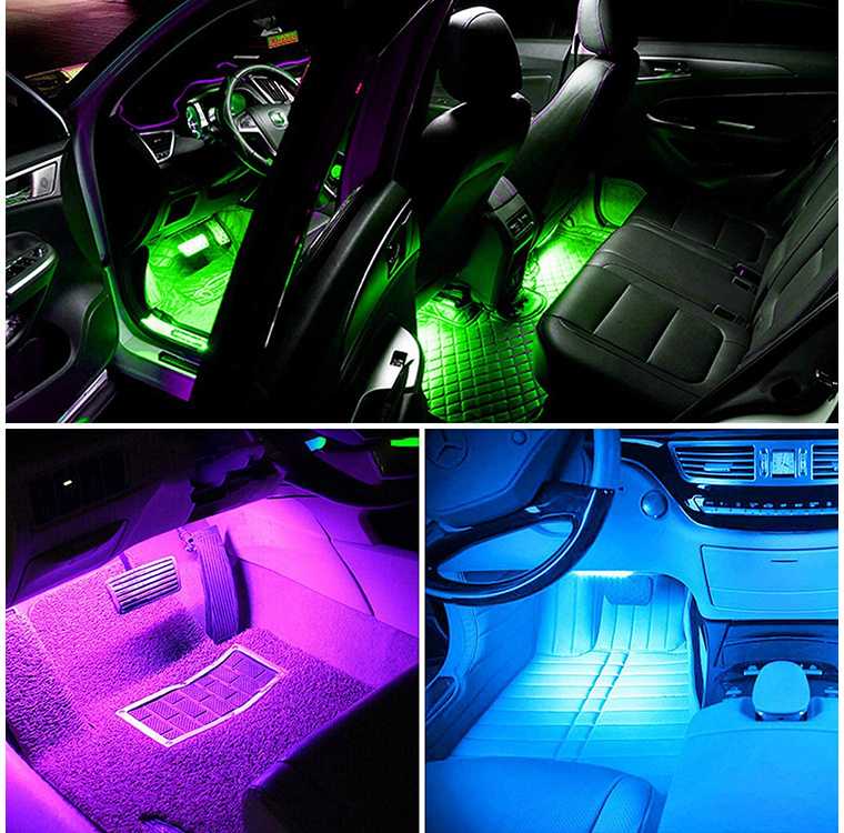 Automobilio LED apšvietimas su nuotolinio valdymo pultu