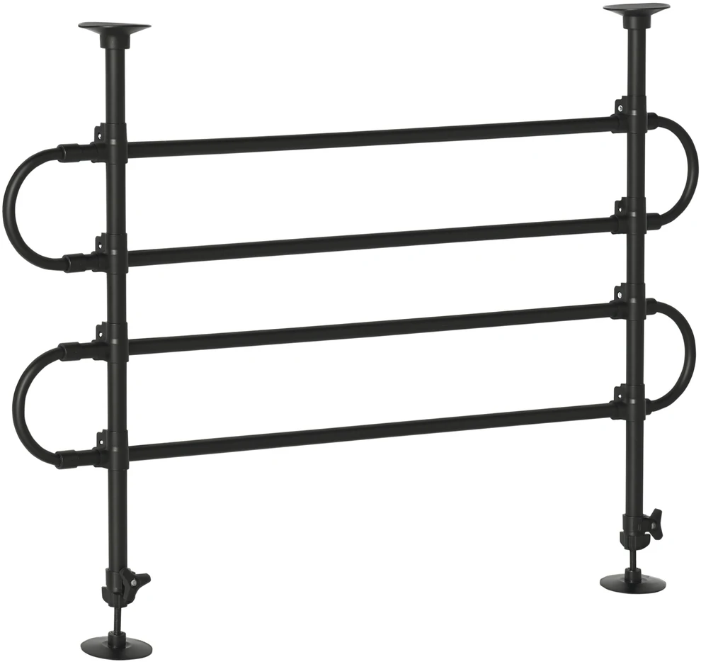 Automobilio skiriamosios grotelės, reguliuojamos, juodos, 60–105 × 87–135 cm