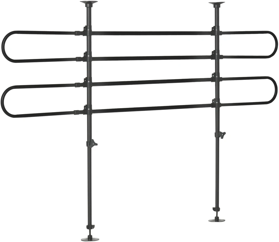 Automobilio skiriamosios grotelės, reguliuojamos, juodos, 60–105 × 87–135 cm