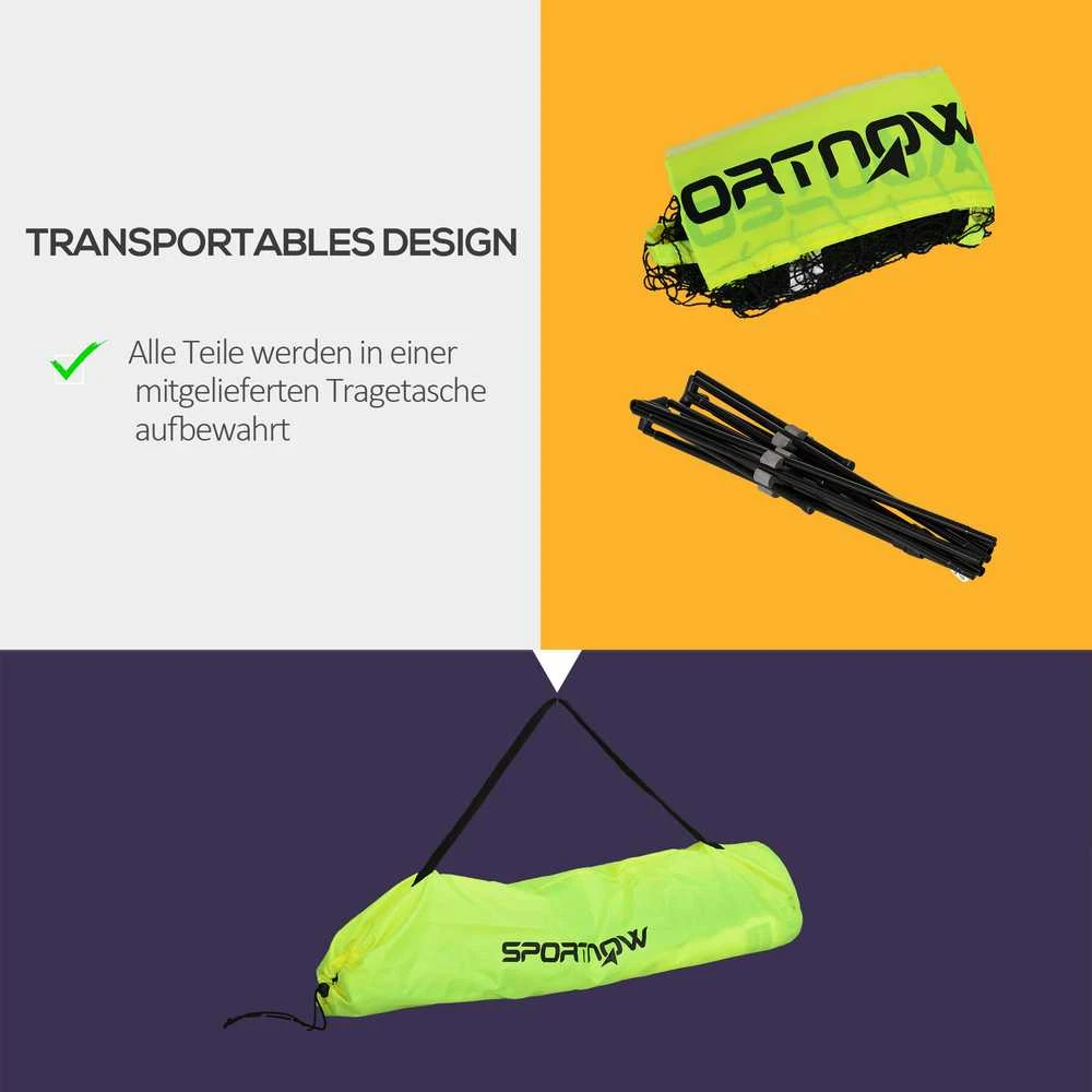 SPORTNOW badmintono tinklo rinkinys, sulankstomas teniso tinklas, reguliuojamo aukščio (103/120/155 cm), skirtas vidaus ir lauko erdvėms, tinklinio tinklas su krepšiu transportavimui, metalas, poliesteris, geltonas