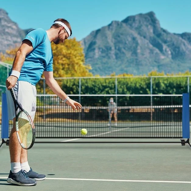 Badmintono tinklas mėlynas
