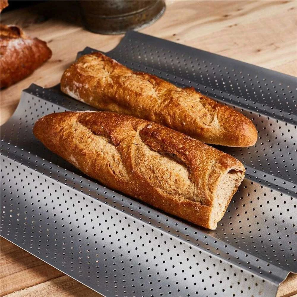 Orion kepimo skarda baguetei 38 cm; Plieninė, nesvylančio paviršiaus, perforuota