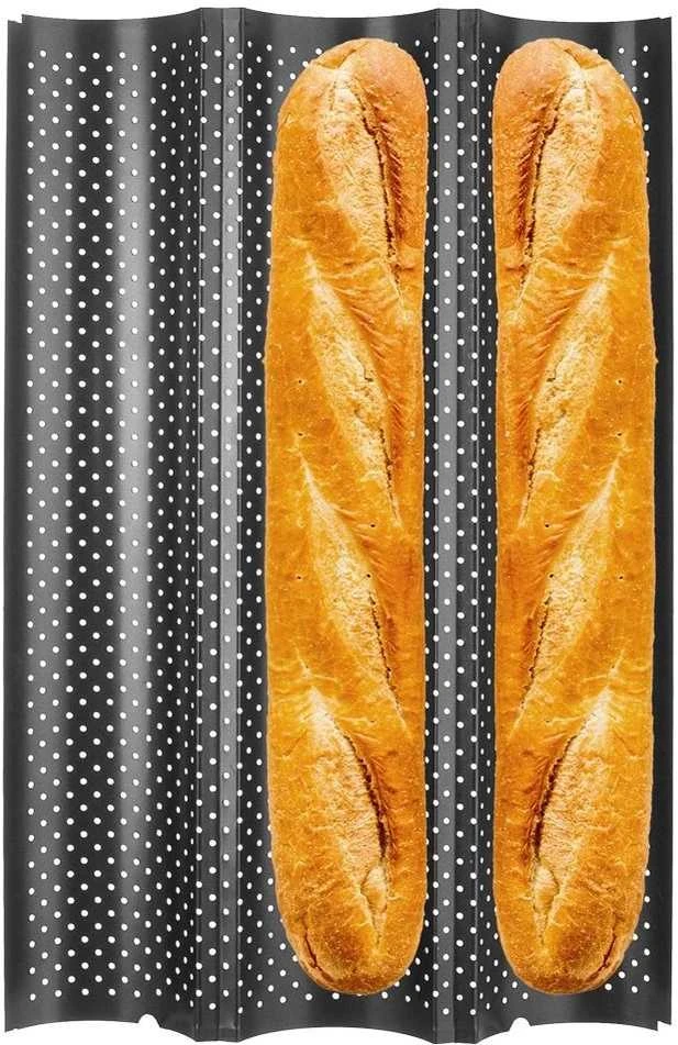 Orion kepimo skarda baguetei 38 cm; Plieninė, nesvylančio paviršiaus, perforuota