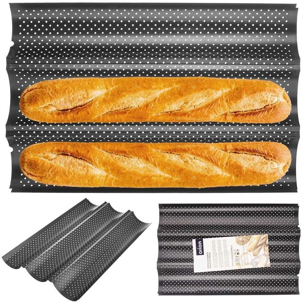 Orion kepimo skarda baguetei 38 cm; Plieninė, nesvylančio paviršiaus, perforuota