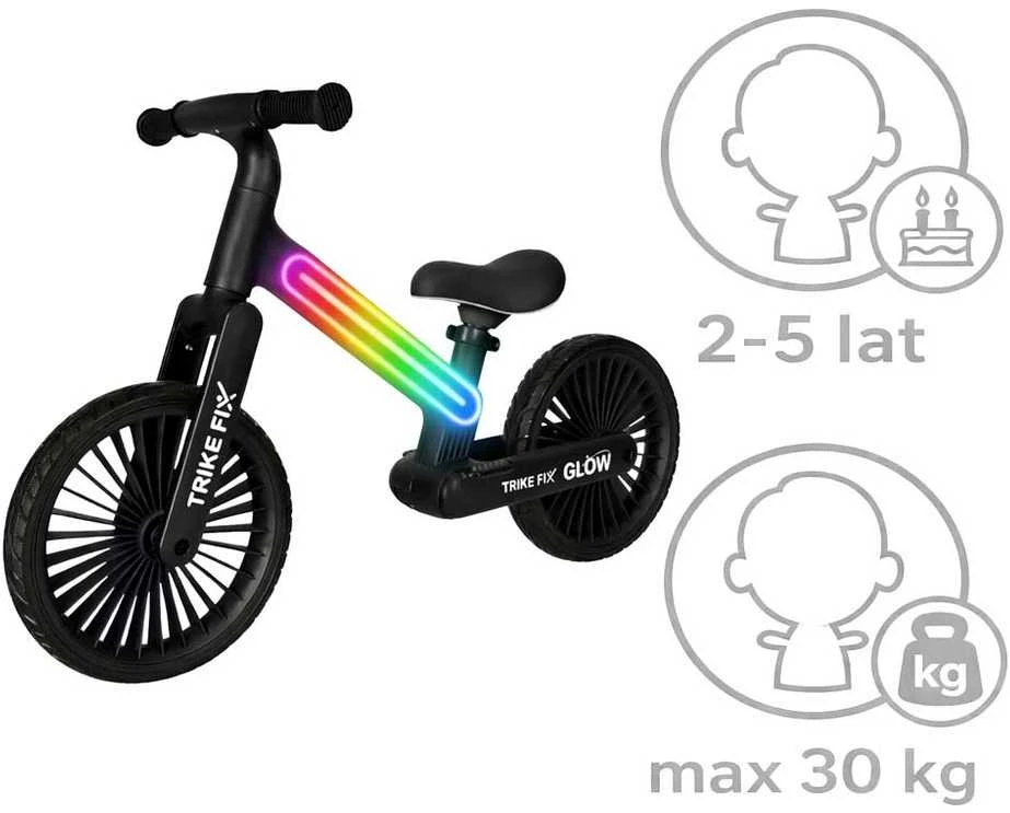Balansinis dviratis Trike Fix Glow LED rėmas, juodas