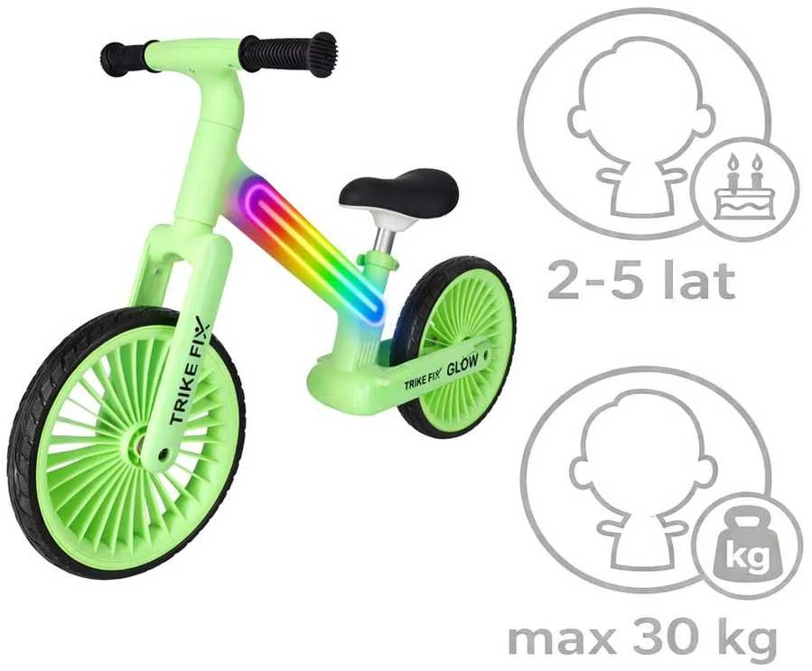 Balansinis dviratis Trike Fix Glow LED rėmas, neoninė žalia