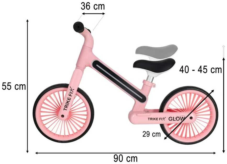 Balansinis dviratis Trike Fix Glow LED rėmas, rožinis