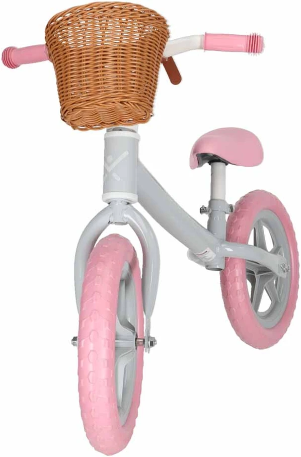 Balansinis dviratukas su krepšeliu ir EVA ratais, rožinis, 78 cm