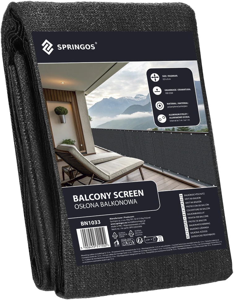 Springos Balkono uždanga 0,9 x 6 m