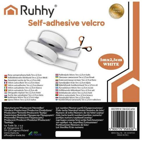 Lipnios Velcro juostelės 5m x 2.5cm Ruhhy 25999